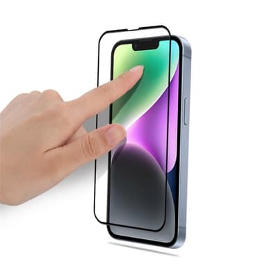 Mocolo iPhone 15 Härdat Glas Skärmskydd Silk Printing - Svart