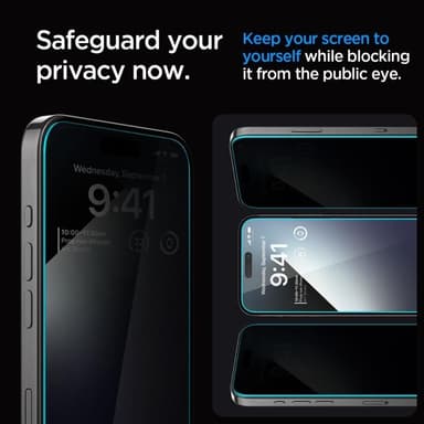 Spigen iPhone 15 Plus/16 Plus Härdat Glas Skärmskydd Privacy
