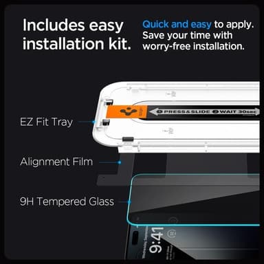 Spigen iPhone 15 Plus/16 Plus Härdat Glas Skärmskydd Privacy