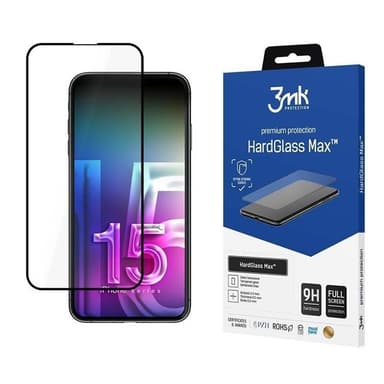 3MK iPhone 15 Pro Max Härdat Glas Skärmskydd Max - Svart