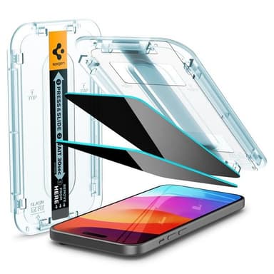 Spigen iPhone 15 Pro Max Härdat Glas Skärmskydd Privacy