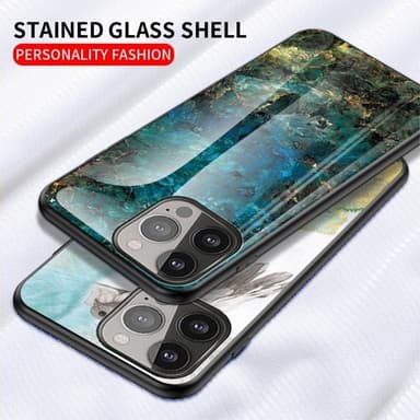 Anti-Scratch Härdat Glas Skärmskydd iPhone 13 Pro Max - Svart Marble