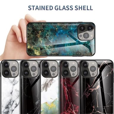 Anti-Scratch Härdat Glas Skärmskydd iPhone 13 Pro Max - Svart Marble