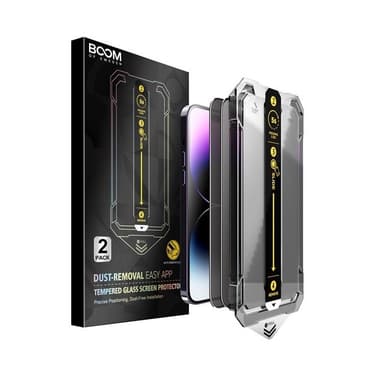 BOOM iPhone 14 Plus Privacy Härdat Glas Skärmskydd - 2 Pack