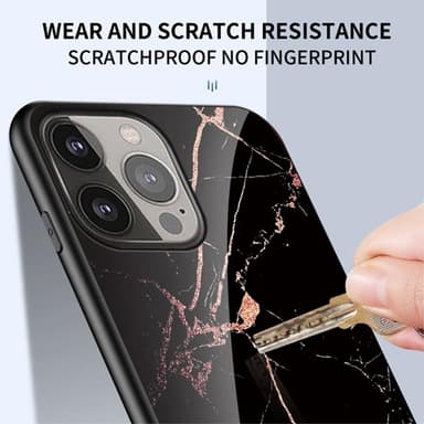 Anti-Scratch Härdat Glas Skärmskydd iPhone 13 Pro Max - Svart Marble