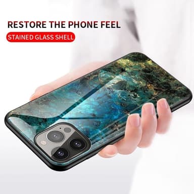 Anti-Scratch Härdat Glas Skärmskydd iPhone 13 Pro Max - Svart Marble