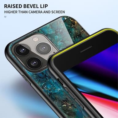 Anti-Scratch Härdat Glas Skärmskydd iPhone 13 Pro Max - Svart Marble