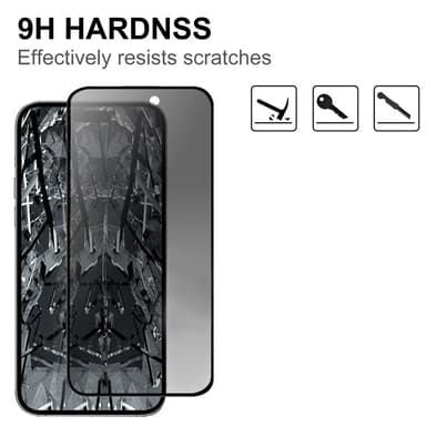 BOOM [1-Pack] iPhone 15/16 Härdat Glas Skärmskydd Privacy - Svart