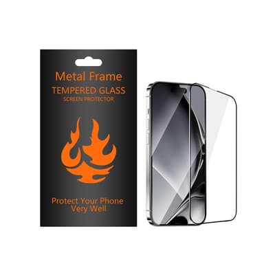iPhone X/XS/11 Pro Härdat Glas Skärmskydd Metall Ram - Svart