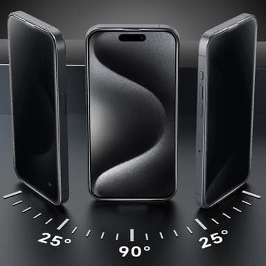 BOOM iPhone 15 Pro Privacy Härdat Glas Skärmskydd 2st