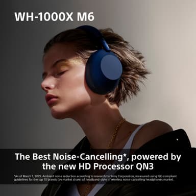 Sony WH-1000XM6 trådlösa around-ear-hörlurar (svarta)