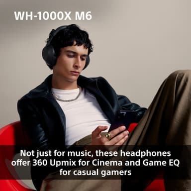 Sony WH-1000XM6 trådlösa around-ear-hörlurar (svarta)