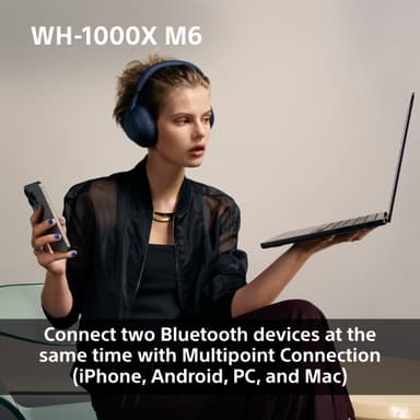 Sony WH-1000XM6 trådlösa around-ear-hörlurar (svarta)