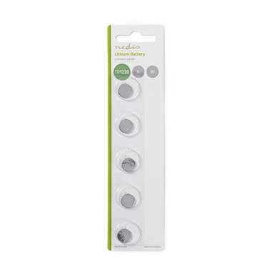 Nedis Lithium knappcellsbatteri CR1220 | 3 V DC | 5-Blister | Silver ...