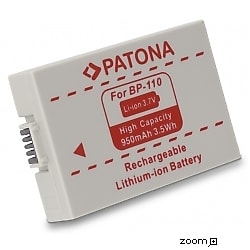PATONA 2x Batteria BP-110 – 950mAh 3.7V – Per Canon LEGRIA HF R26/R27/R28 E VIXIA HF R20/R21