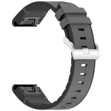 Grått 26mm silikonläderarmband för Garmin Fenix-serien - Elgiganten