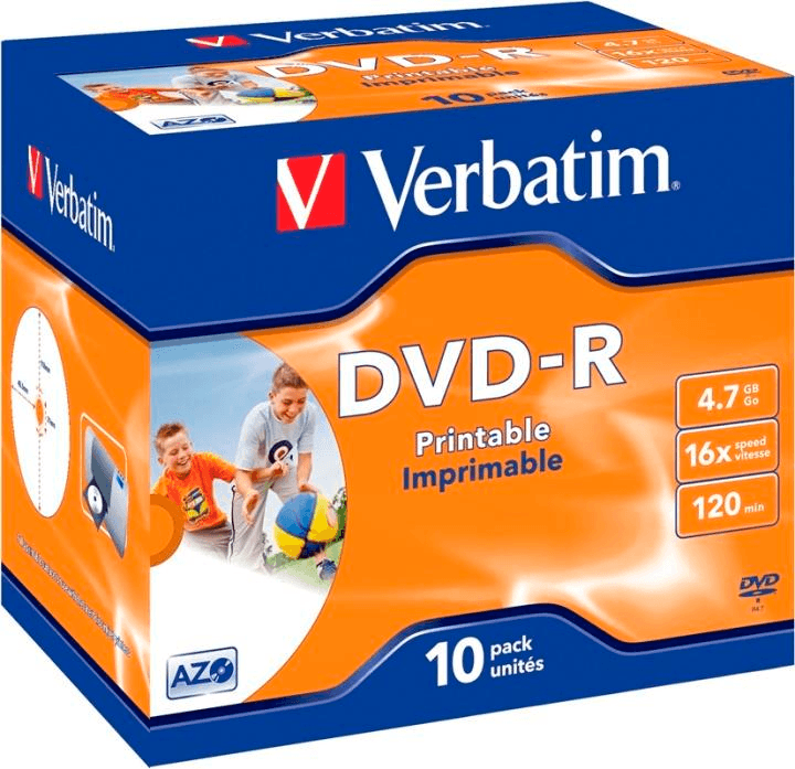 Verbatim Dvd R 16x 4 7 Gb 1 Min 10 Pack Jewel Case Printable Matt Harddisk Ssd Och Nas Elgiganten