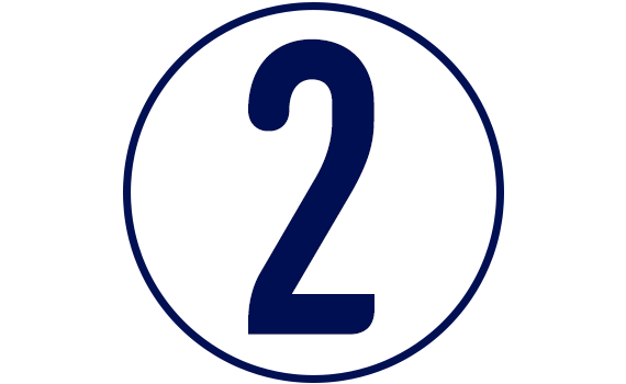 RENEW IT prenumeration - Steg 2 - En blå siffran 2 mot vit bakgrund.