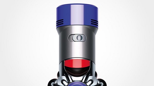 Närbild av en Dyson V8 Absolute Plus-dammsugare.