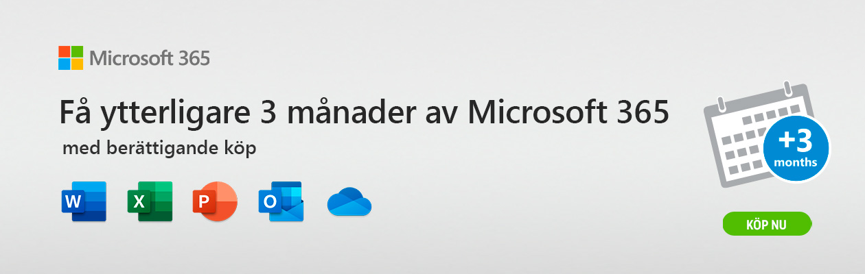 M365 logos and campaign text "Get 3 extra months of Microsoft 365"