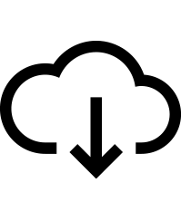 Moln symbol med pil nedåt.