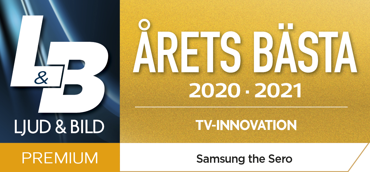 Banner för "årets bästa TV-innovation Samsung The Sero" från Ljud & bild. 