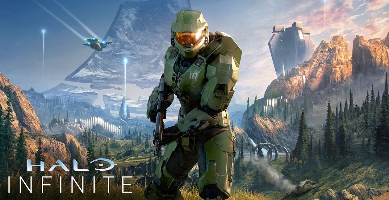 Xbox Series X Halo Infinite med motiv från spelet. 
