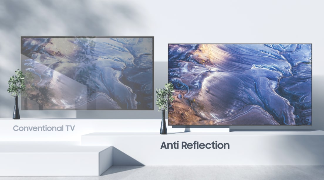Samsung-TV-skärmar med och utan reflektioner