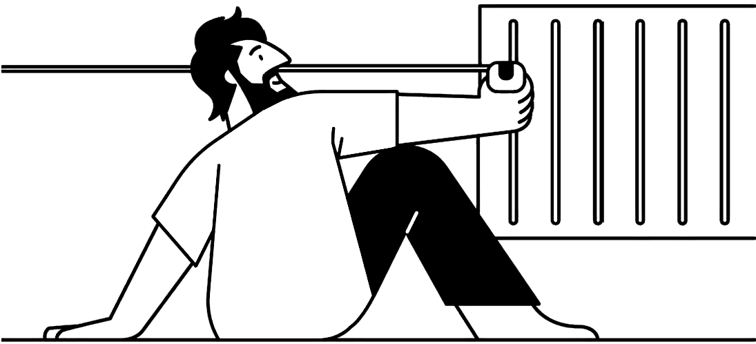 Illustration of a man measuring a wall
