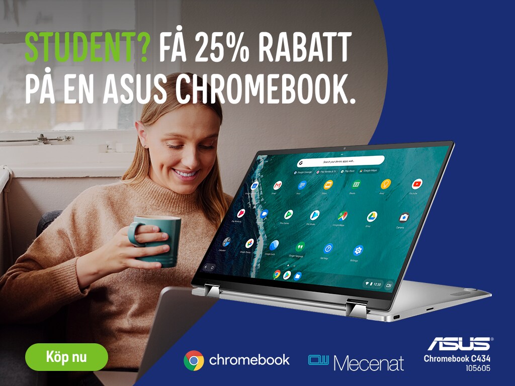 Student? Få 25% rabatt på en ASUS Chromebook