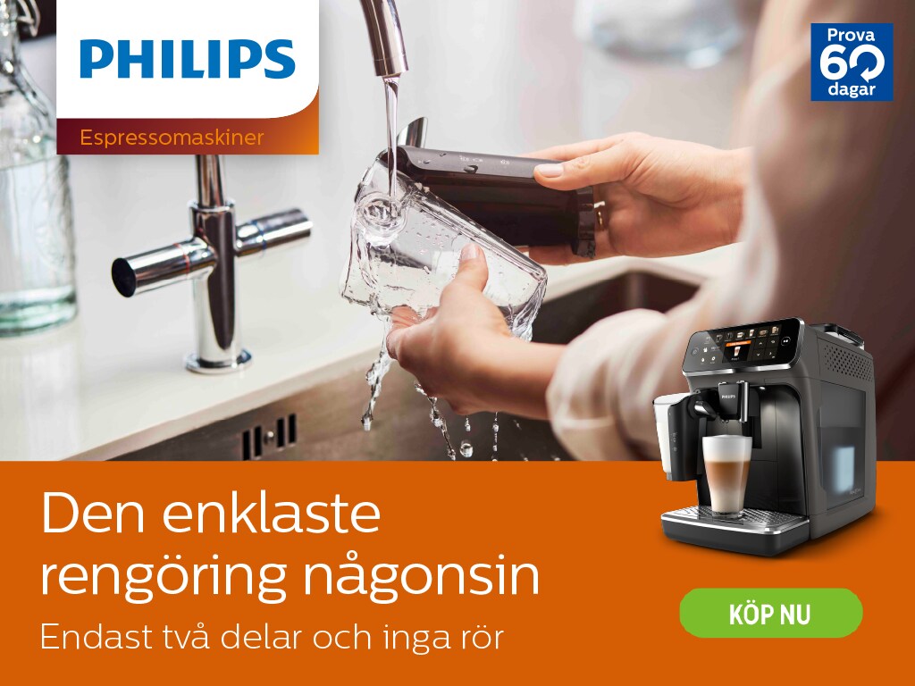 Philips kaffemaskin och texten 12 olika kaffedrycker