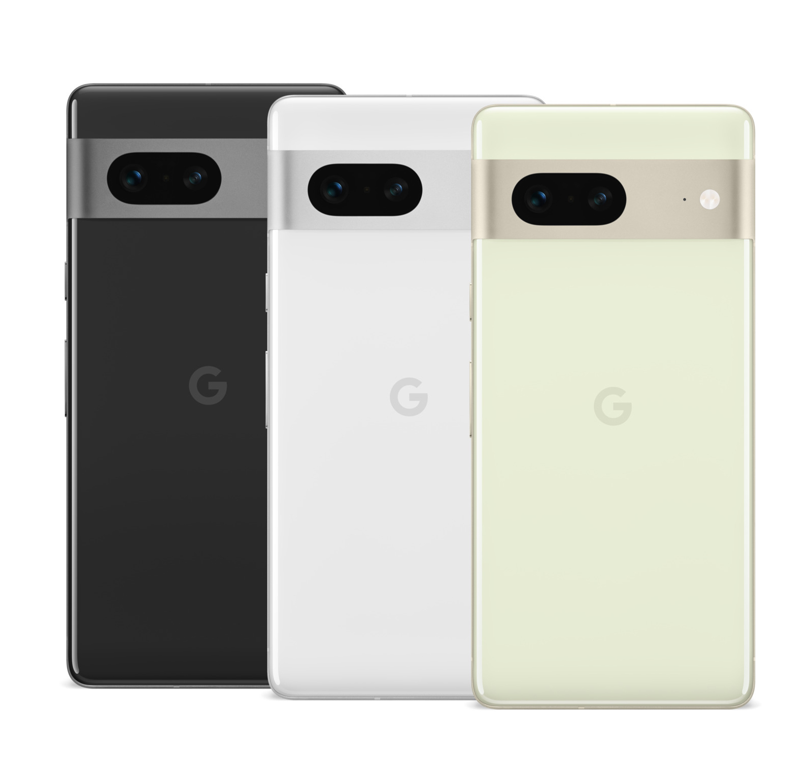Pixel 7 i tre färger