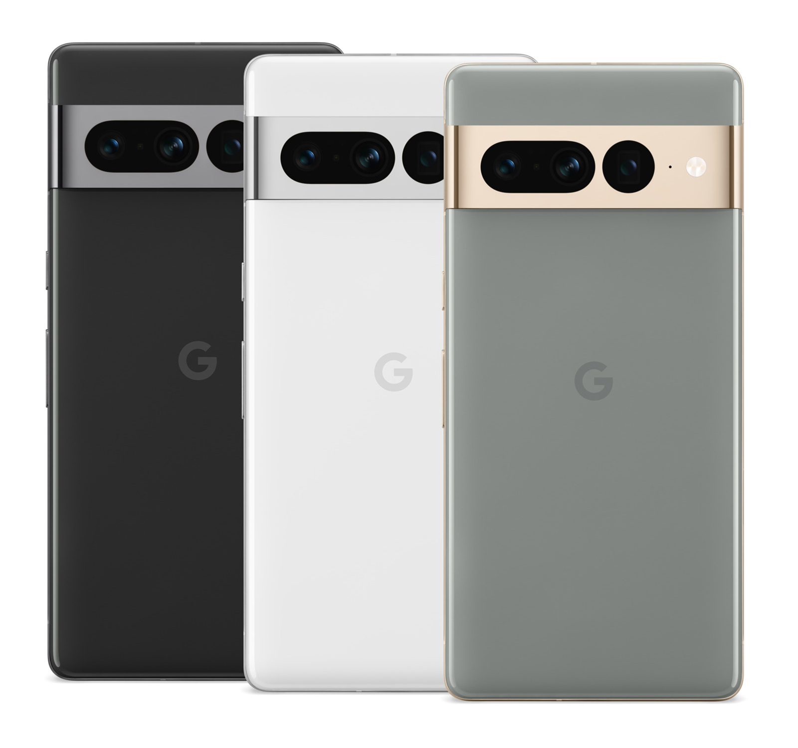 Pixel 7 Pro i tre färger