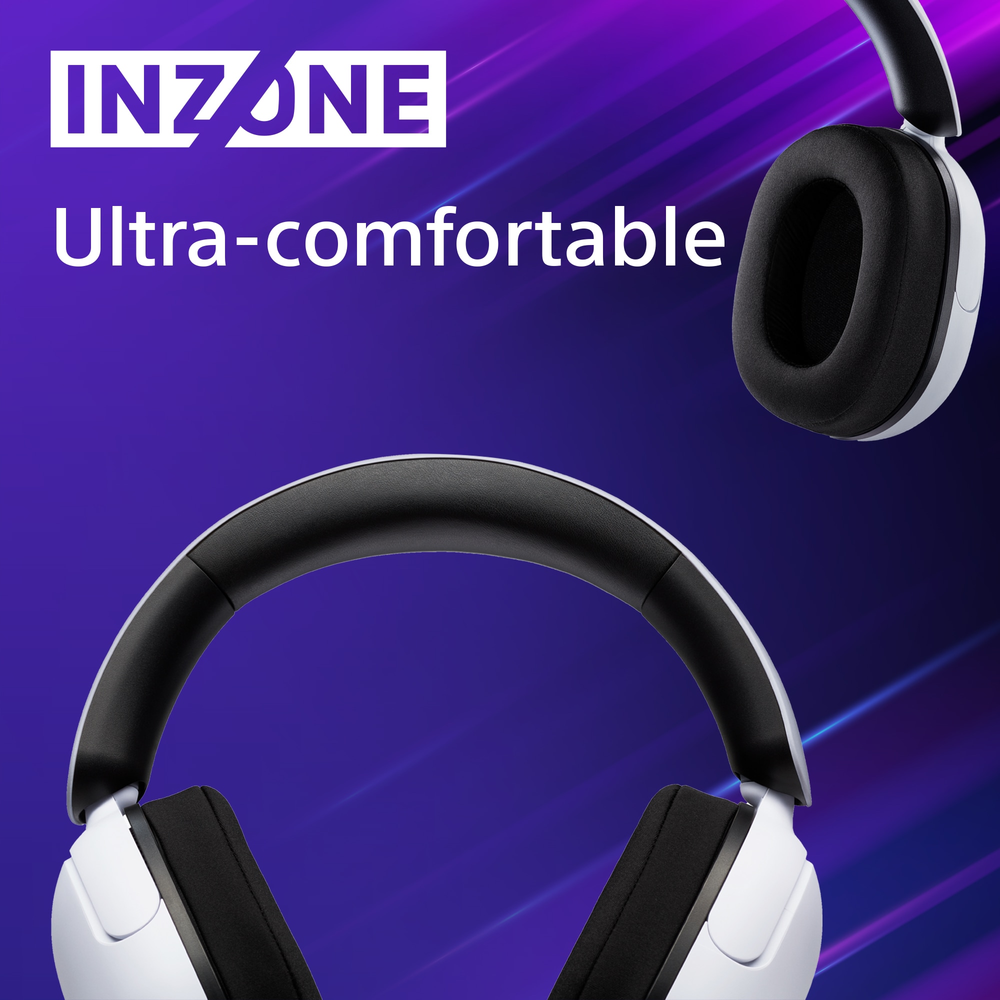 Sony Inzone hörlurar på lila bakgrund