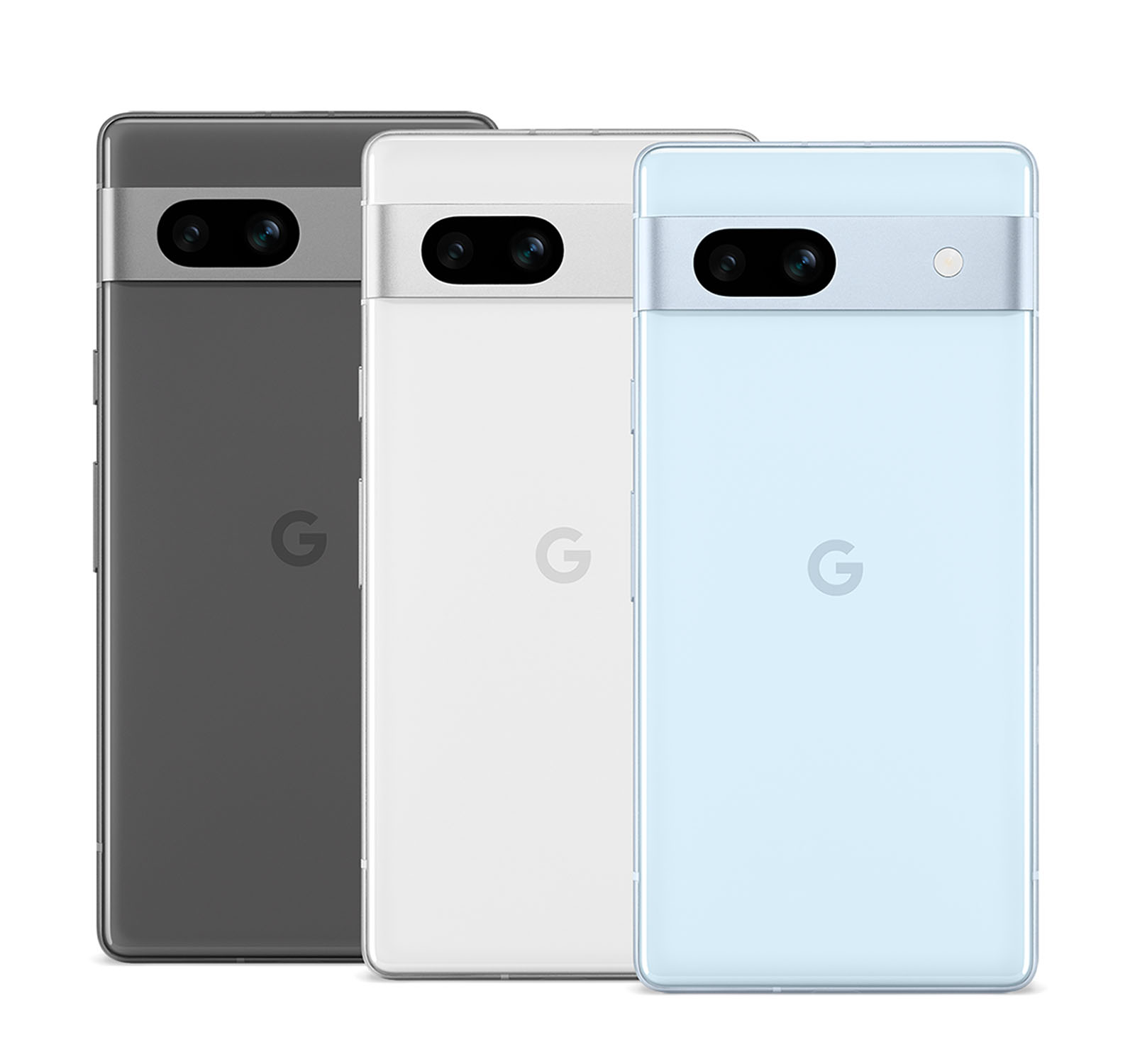 Pixel 7a i tre färger