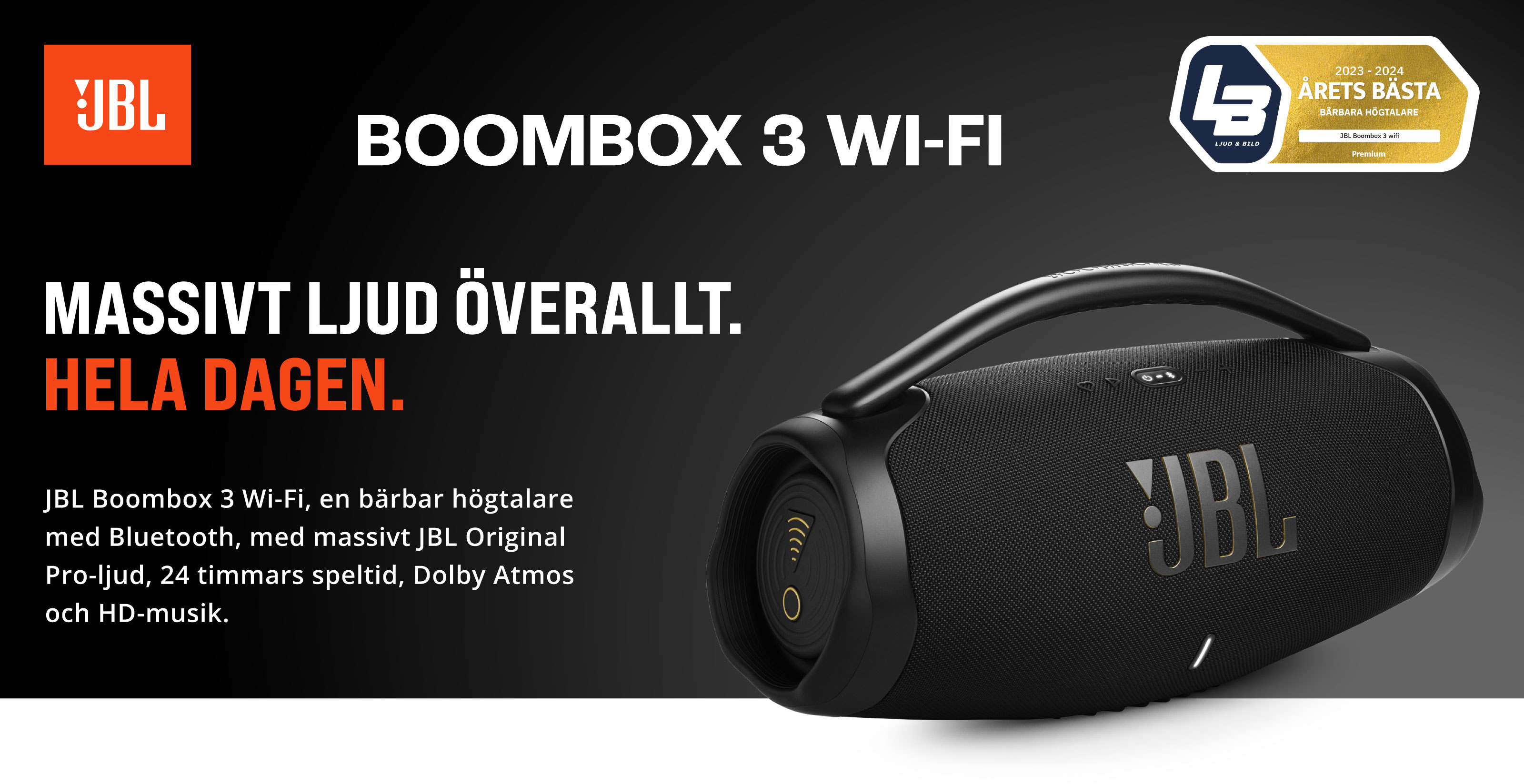 JBL Boombox 3 Wifi - big sound everywhere, all-day long