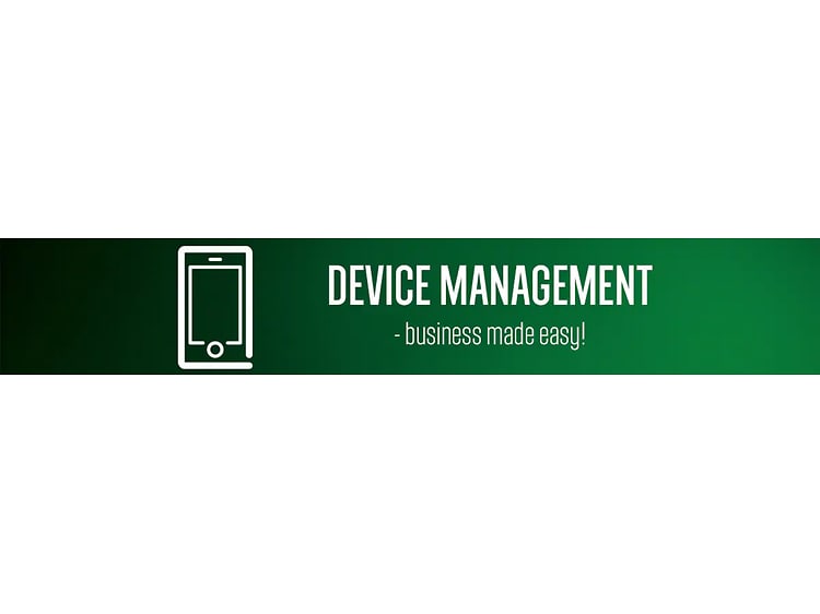 Device management banner med "business made easy" text