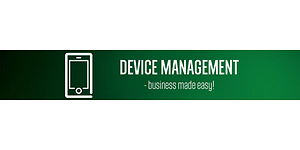 Device management banner med "business made easy" text
