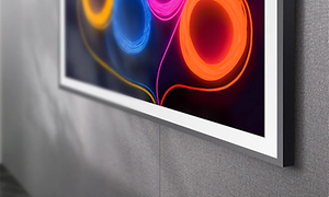 Närbild på nederdelen av en Samsung the frame 2020.