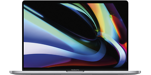 Macbook Pro med färgglad skrivbordsbakgrund