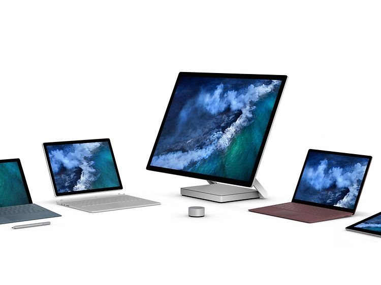 Produktbild: Surface laptop familjen mot vit bakgrund.