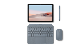 Grå Surface Go 2 med tillbehör