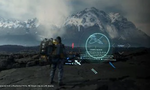Death Stranding - person framför ett berg