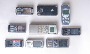 Gamla mobiltelefoner