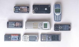 Gamla mobiltelefoner