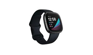 Svart smartklocka från Fitbit Sense.