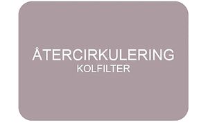 Återcirkulering kolfilter i vit text på gammelrosa bakgrund.