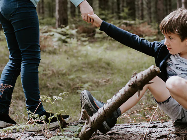 Corporate - Social responsibility - Kid being helped in the woods