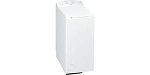 Toppmatad tvättmaskin från Whirlpool i vit färg. 