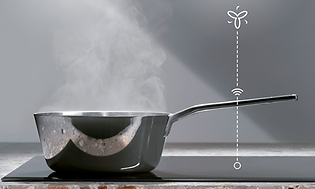 Saucepan on induction hob